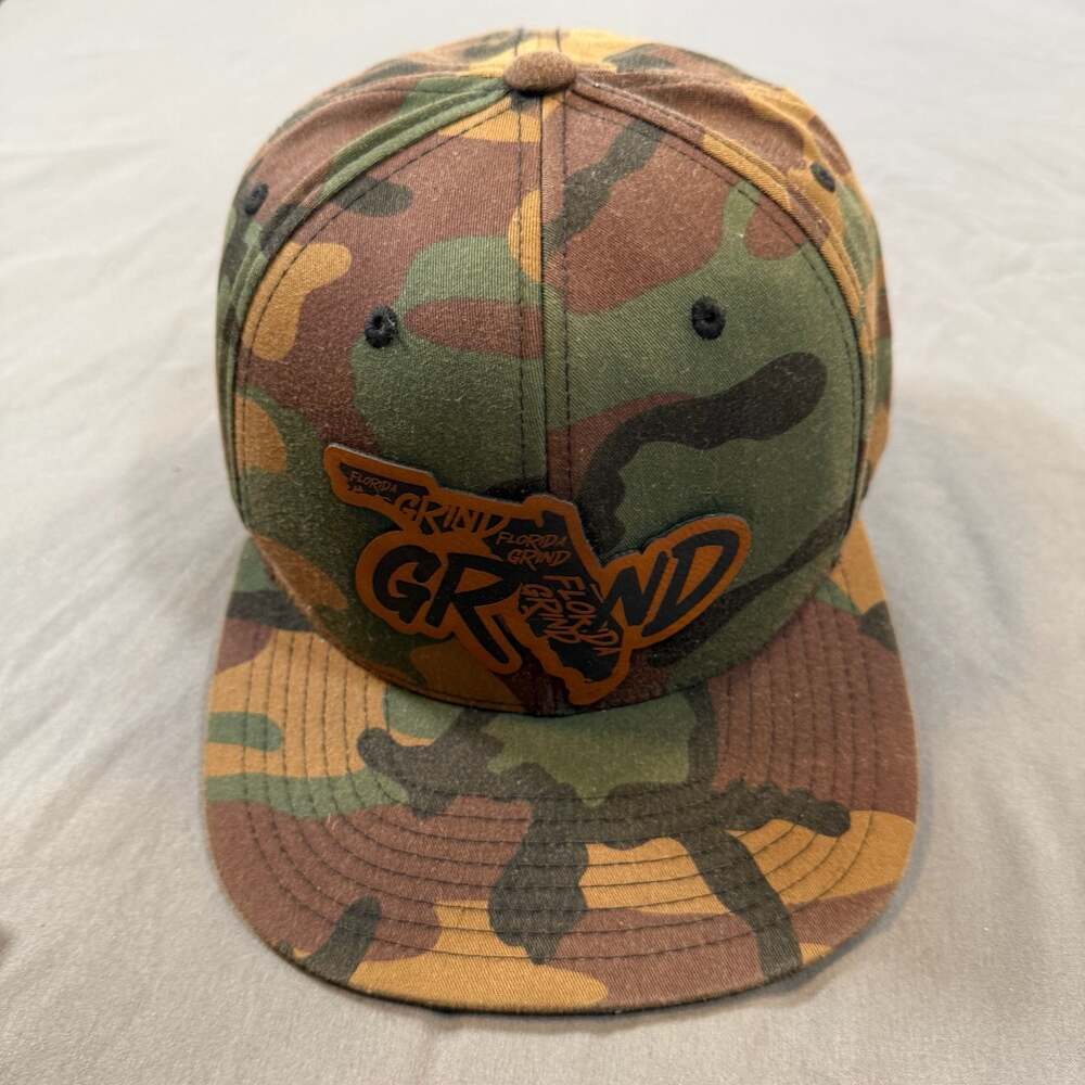 Florida Grind Camo Snapback Hat Flat Bill Cap Classics Adjustable USA